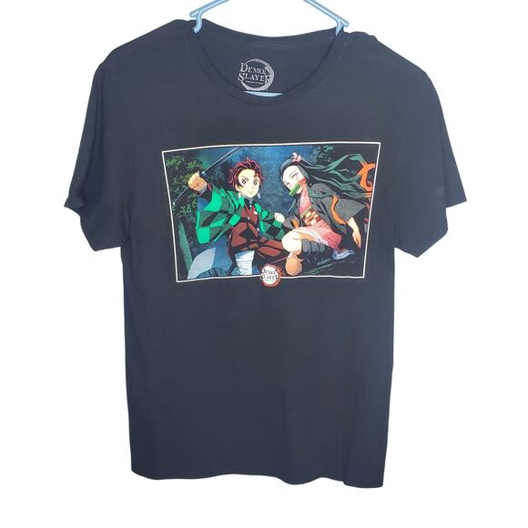 Demon Slayer Black T-Shirt Men's Small 100% Cotton Short Sleeve Anime Fan Merch - Picture 2 of 10
